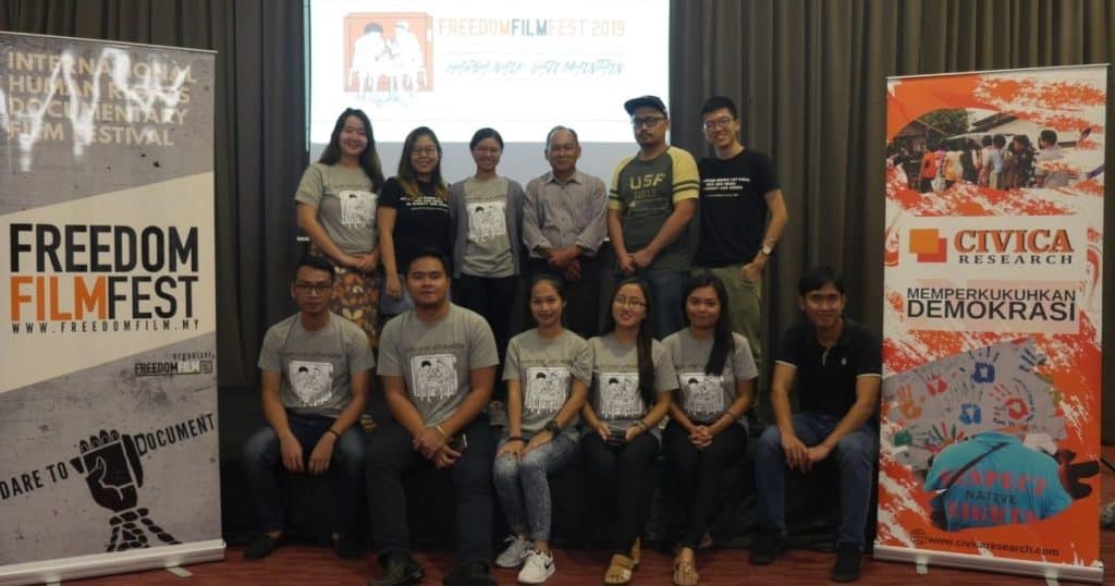 Organisers and filmmakers at FreedomFilmFest Kuching, Sarawak